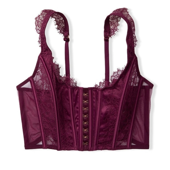 VS Burgundy front closure corset top - Picture 6 of 6